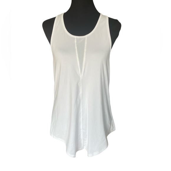 🔥Zyia Active White Effortless Mesh Trim Racerback Tank, Size XL, Yoga Runnjng - Picture 3 of 7